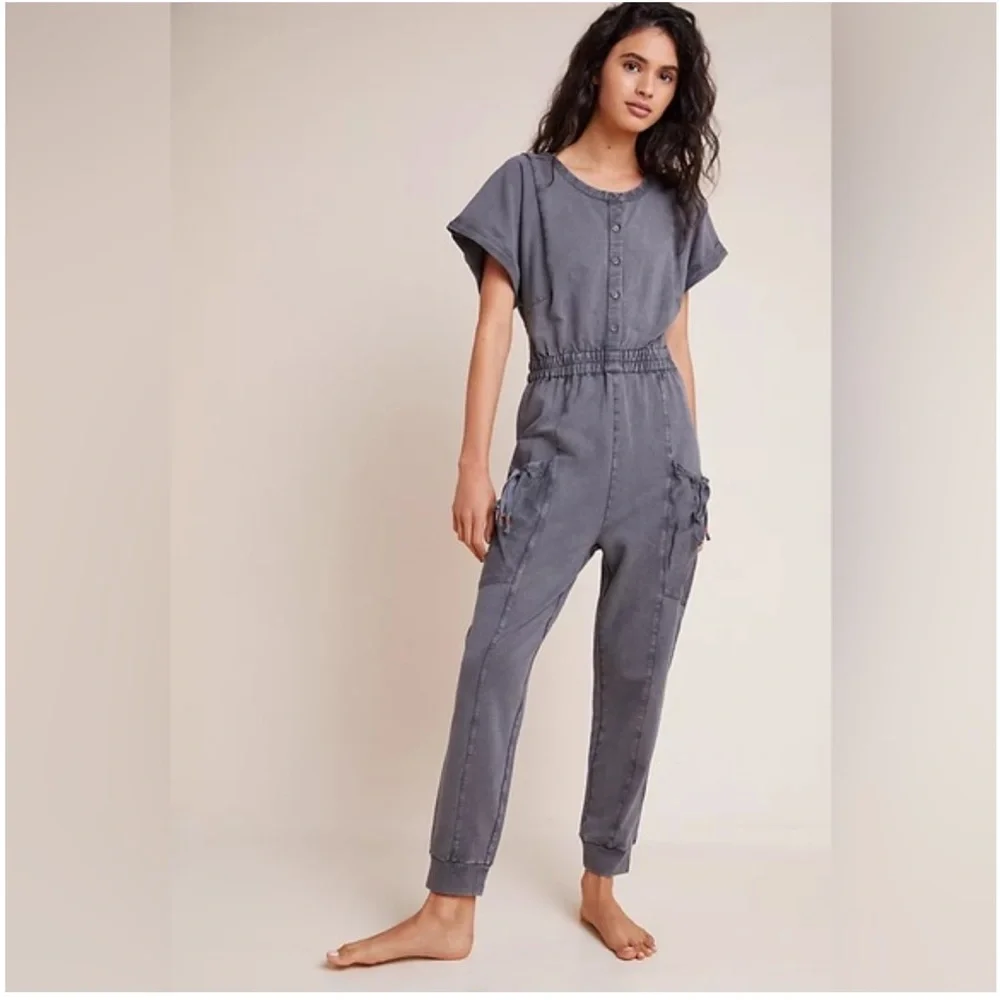 Saturday Sunday Anthropologie Estela Ultra Soft Cinch Waist Jumpsuit Size L‎ K
